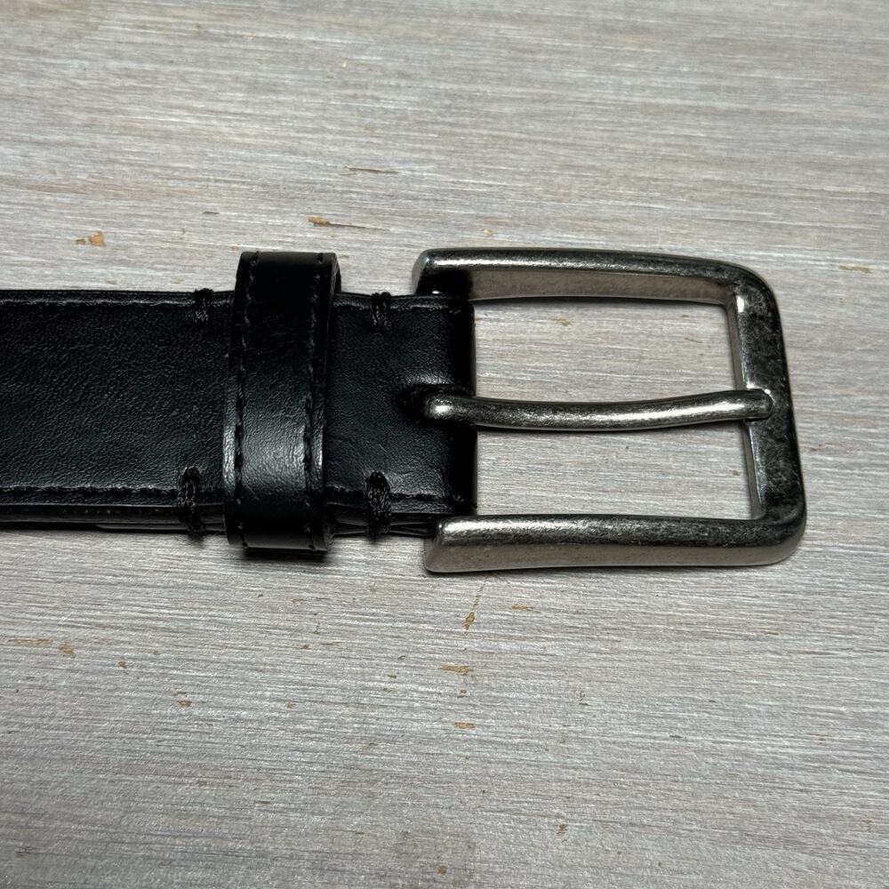 Target Black Faux Leather Belt Size M Silver Tone Buckle Made in Guatemala - Picture 2 of 5